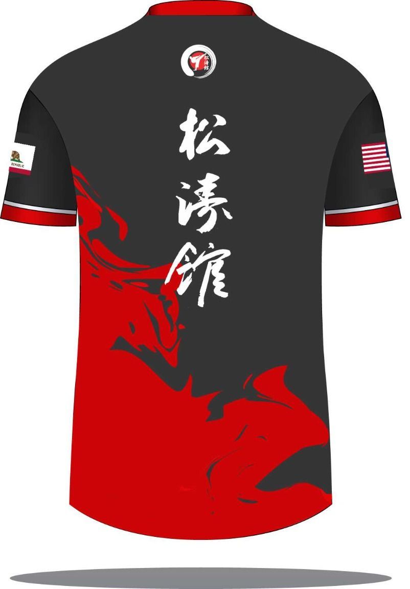 A black and red shirt that says zen bushido kan