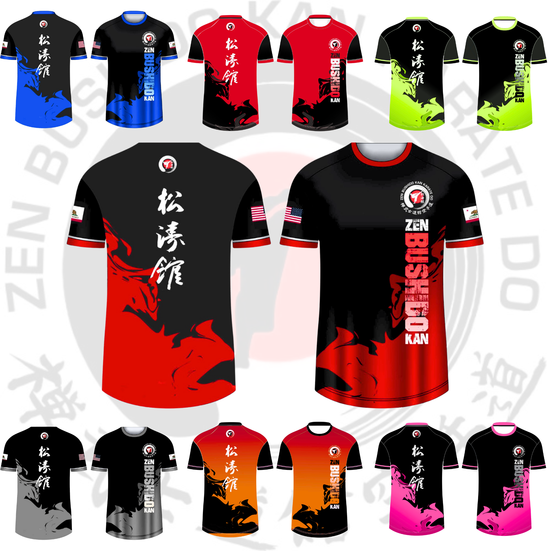A black and red shirt that says zen bushido kan