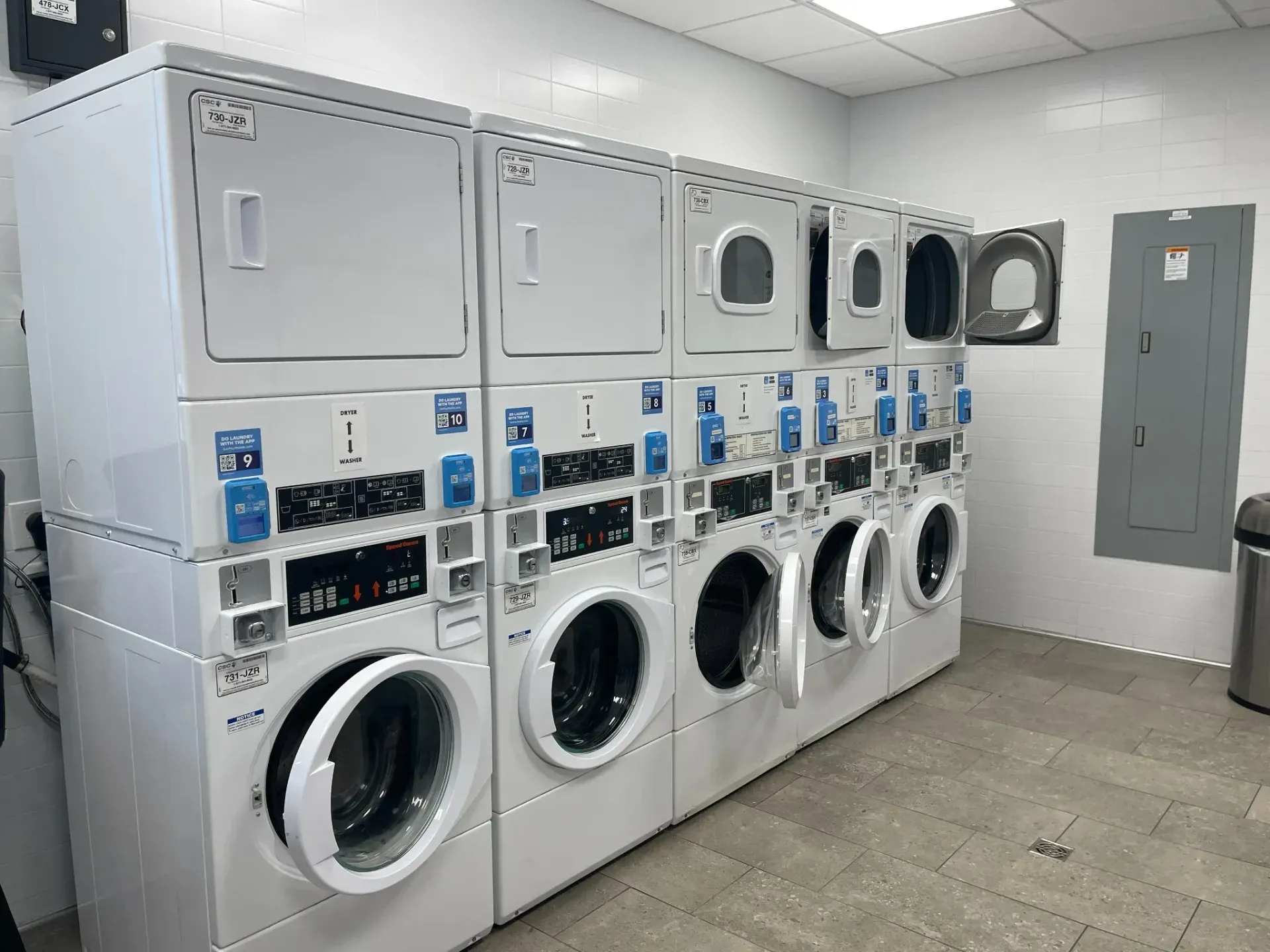 On-site laundry facilities for professional truck drivers at TA Janesville in Janesville, Wisconsin