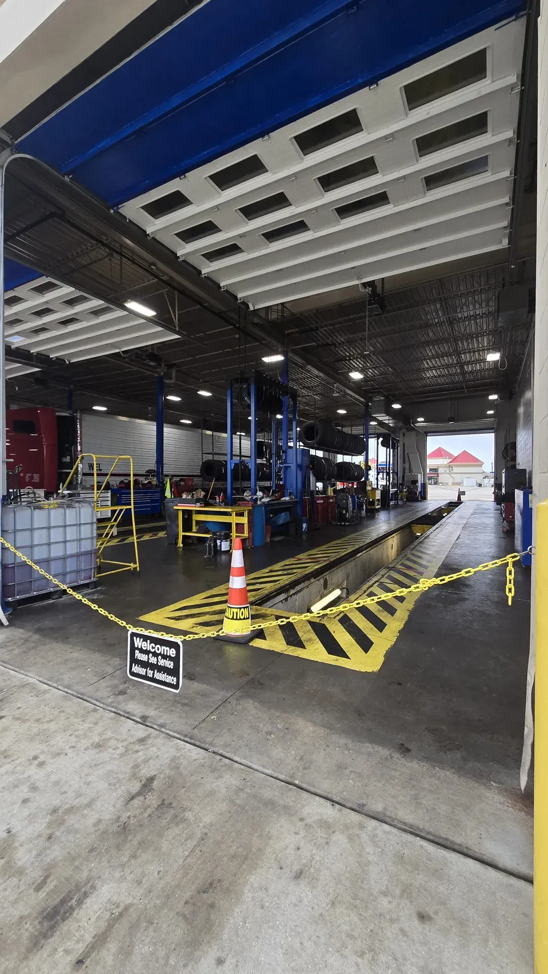 Inside the service bay at TA Janesville in Rock County, Wisconsin