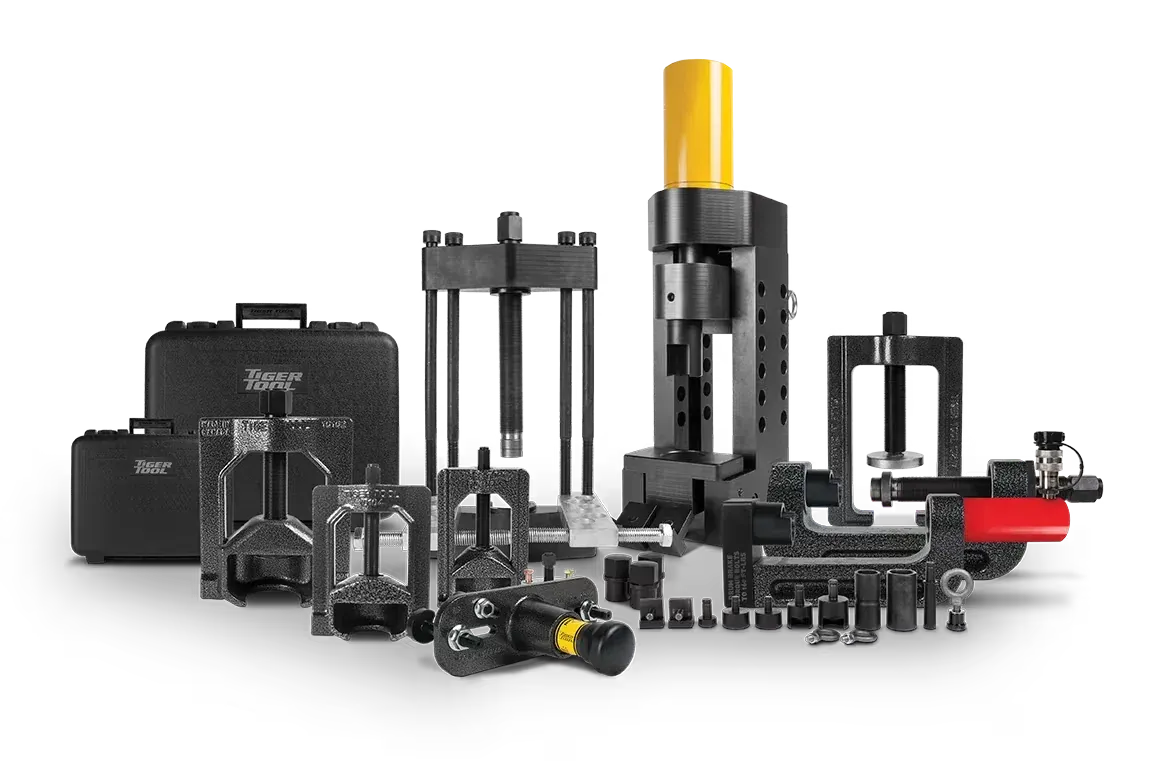 Tiger Tool heavy-duty truck repair tools including suspension and driveline service equipment for professional technicians