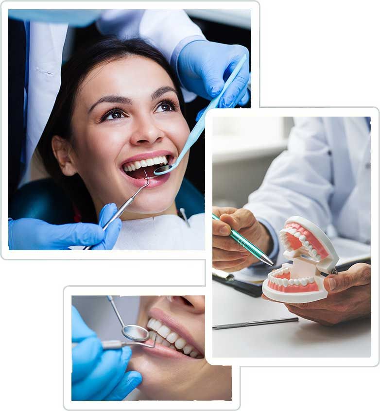 Dentist examining a patient's teeth.