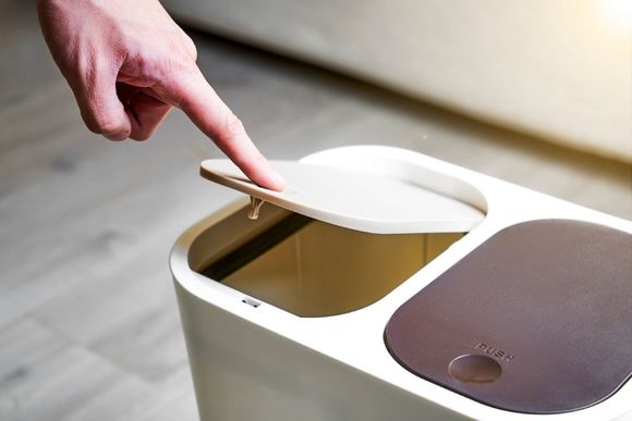 disposing of the item in the dustbin