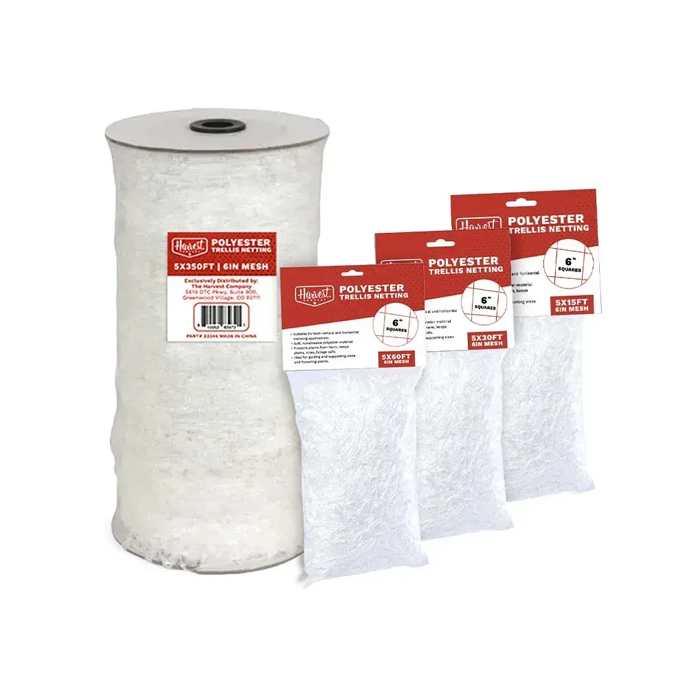 White filter bag on spool with three red-labeled polyester filter bags in front