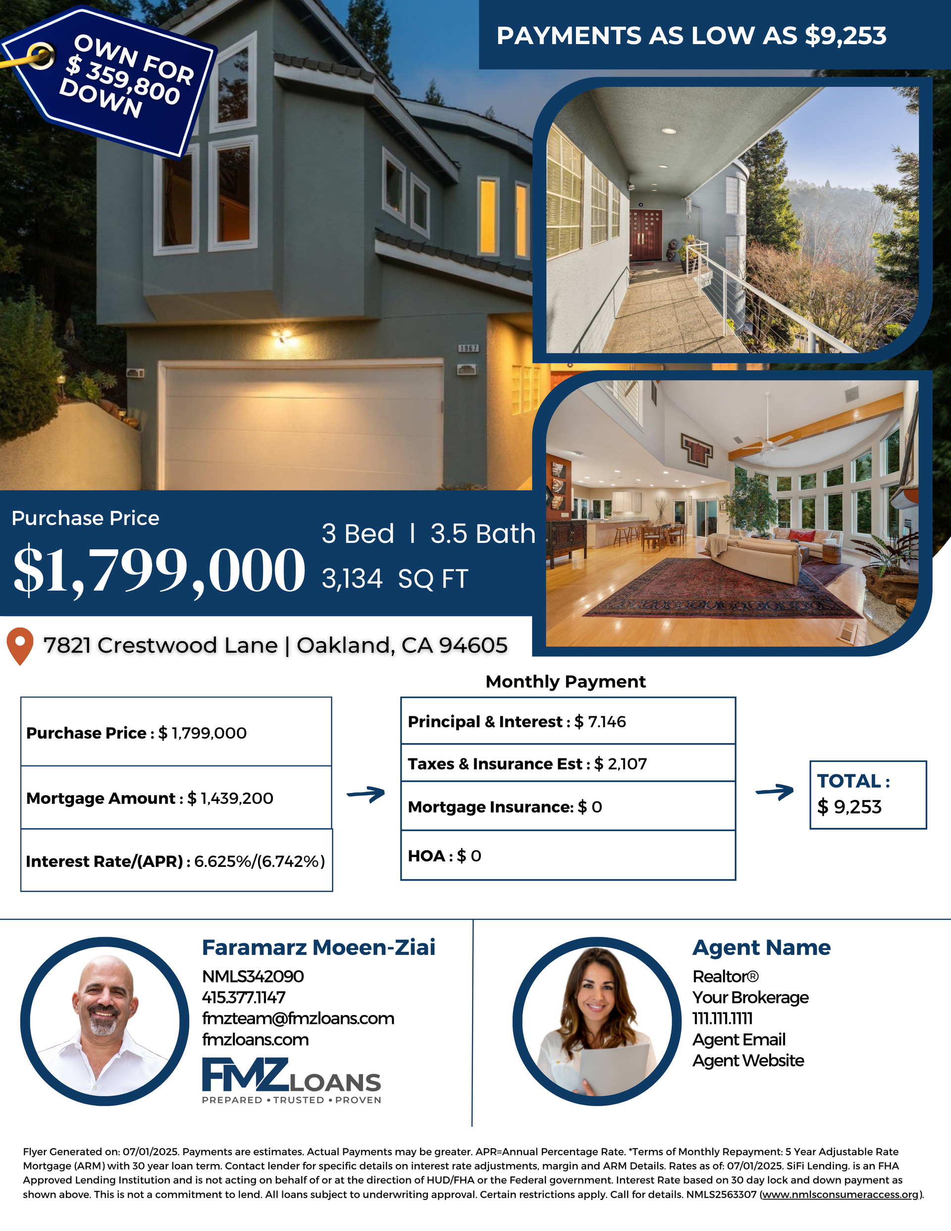 Monthly & Down Payment Listing Flyer Image