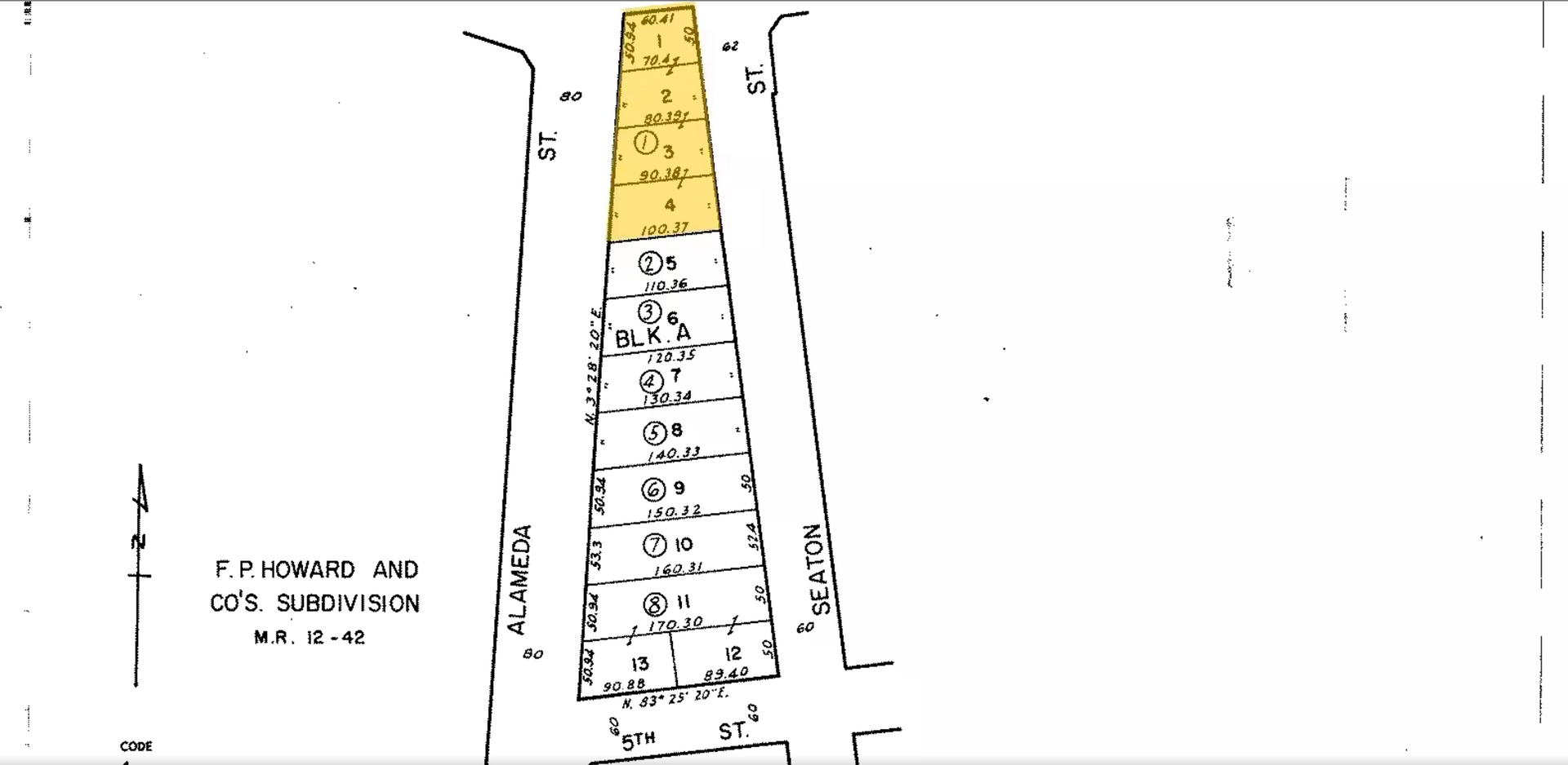 A black and white drawing of a building with a yellow block in the middle.