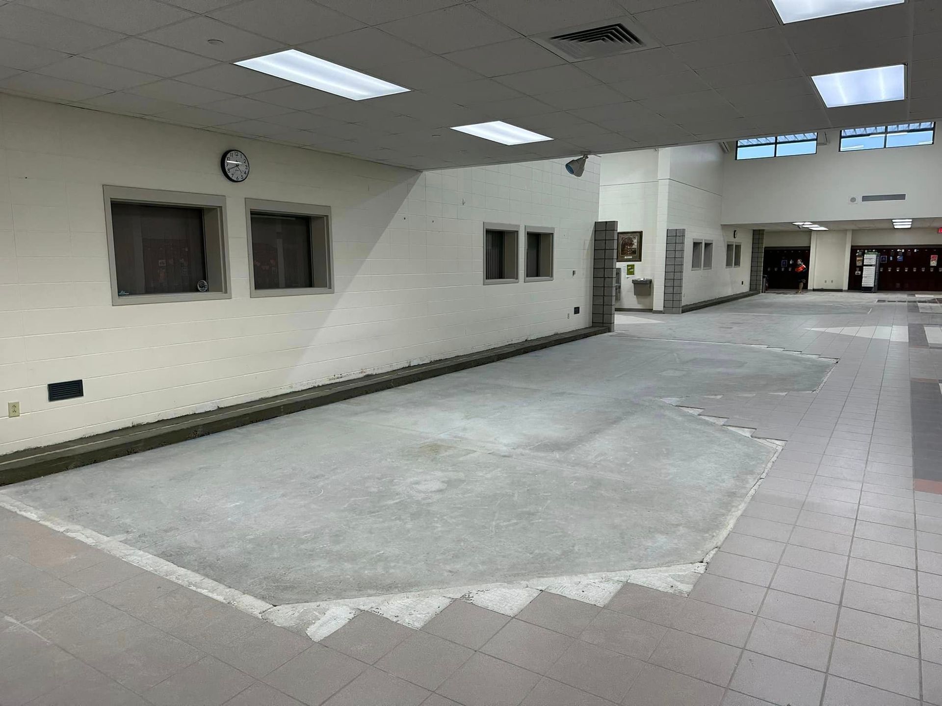 Both pits filled with concrete
