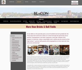 Screen shot of the Spring 2026 BEACON with the lead article about blessings received!