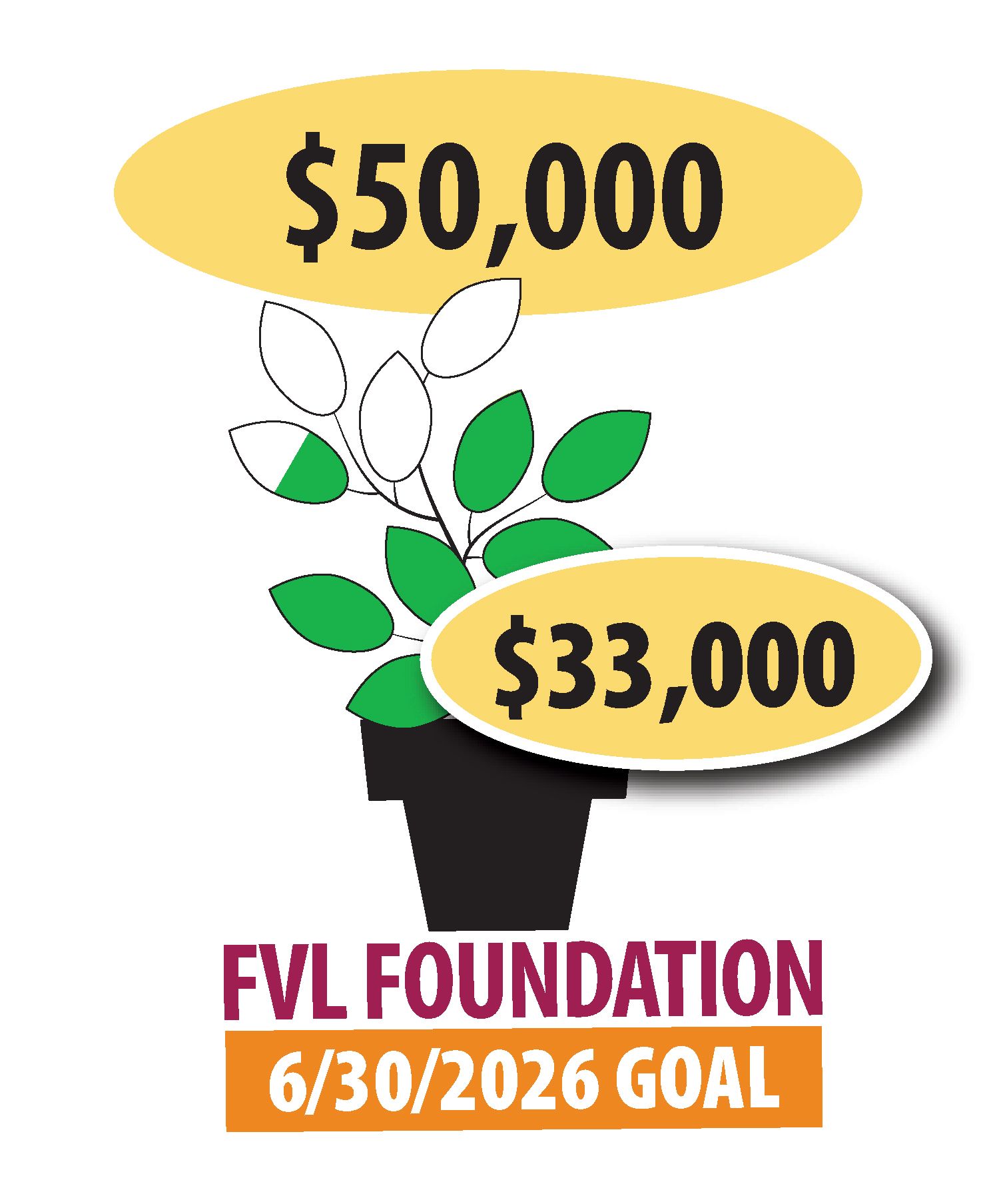 Financial Thermometer for Foundation - $33,000 of $50,000 goal reached