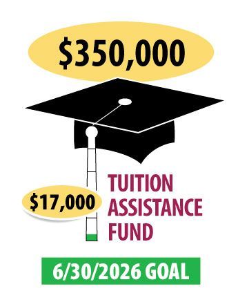 Financial Thermometer for Tuition Assistance - $17,000 donated so far toward the $350,000 goal- Thank You!