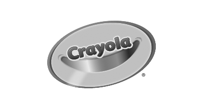 A black and white image of a crayola logo on a white background.