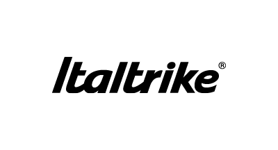 A black and white logo for italtrike on a white background.