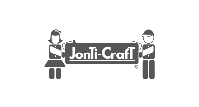 Logo of A couple of people holding a sign that says jonti craft.