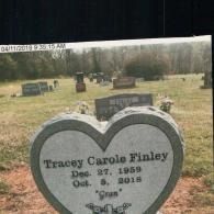 A heart-shaped gray granite headstone inscribed with 