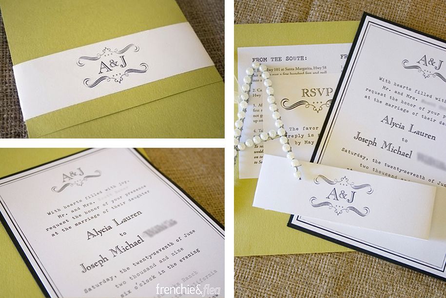 Custom Wedding Invitations by Frenchie & Flea Custom Wedding Invitations by Frenchie & Flea