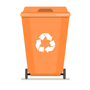 recycling bin colours and labels