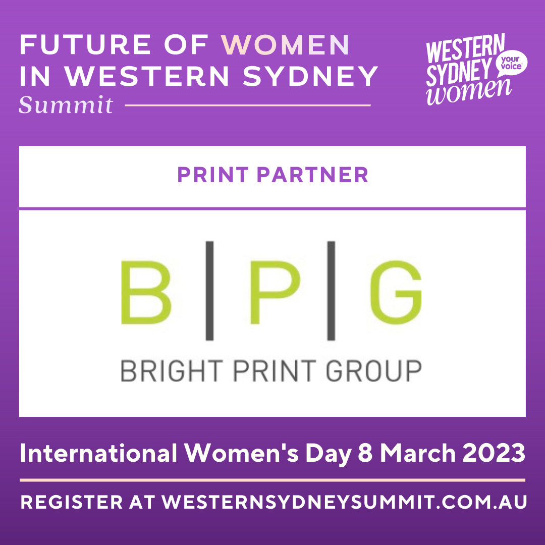 Promotional graphic for the Future of Women in Western Sydney Summit. 