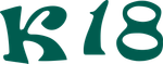 Scritta stilizzata verde “K 18” su sfondo bianco