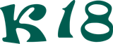 Scritta stilizzata verde “K 18” su sfondo bianco