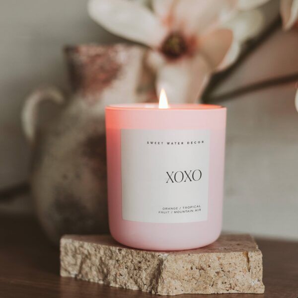 Pink candle labeled