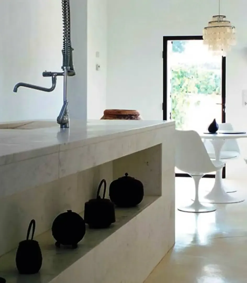 A Kitchen With Black Cabinets and White Counter Tops — Stone Effects In Forest Glen, QLD