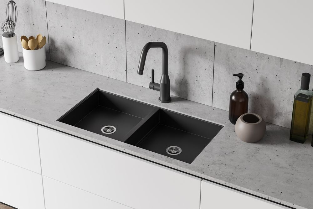 A Modern Kitchen with A Double Sink — Stone Effects In Forest Glen, QLD