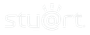 The word stu @ rt is written in white on a white background.