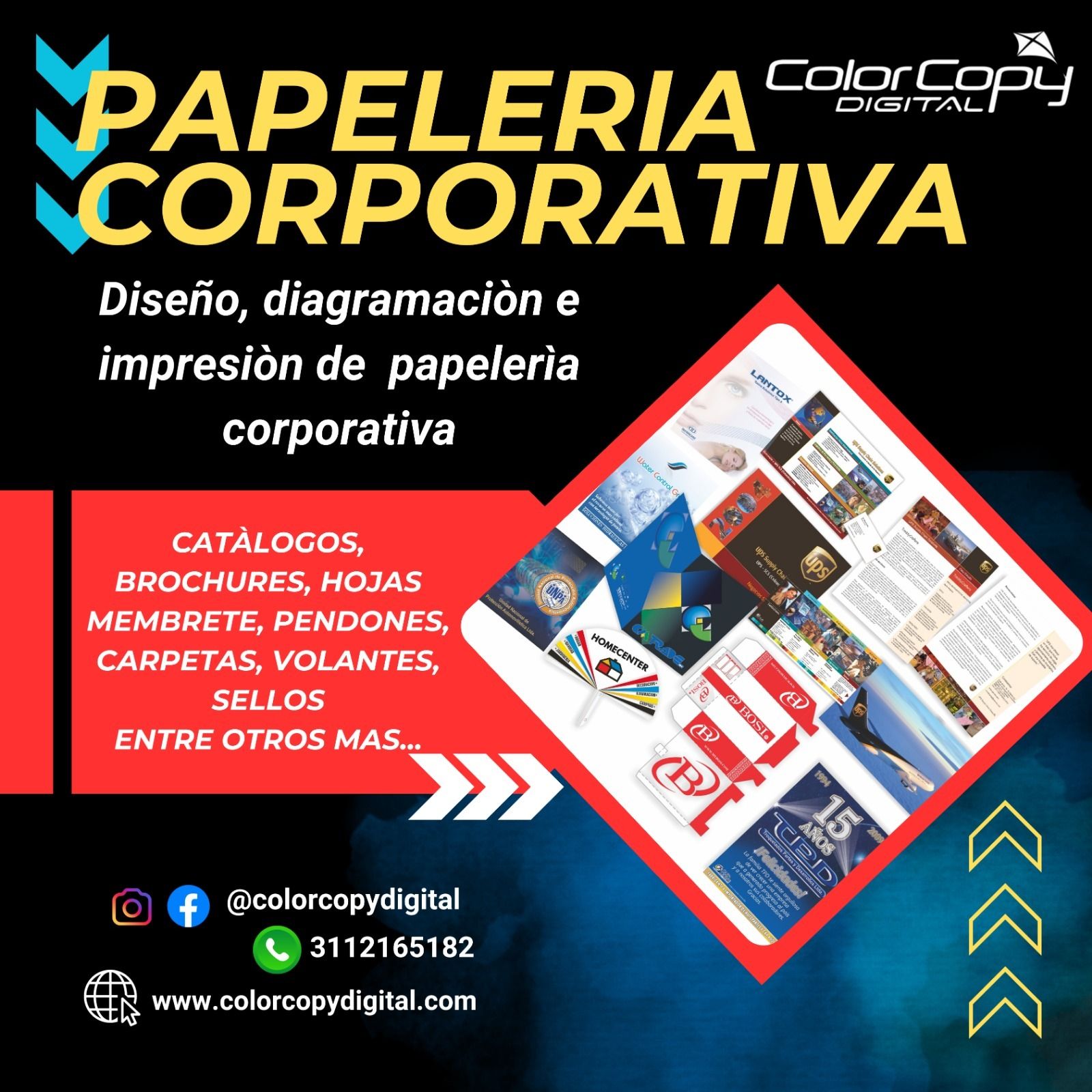 Un cartel que dice papeleria corporativa