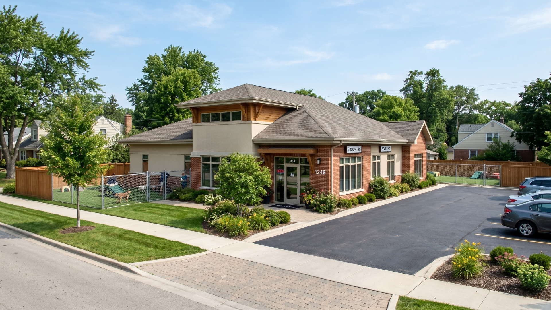 dog boarding facility Downers Grove IL exterior