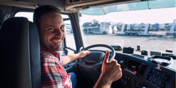 riding in a semi-truck cab learning how to get cdl