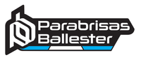 Logotipo de Parabrisas Ballester en blanco y negro con detalles en azul