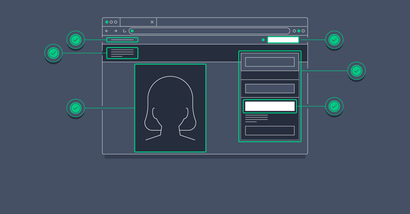An illustration of a computer screen with a headset on it.
