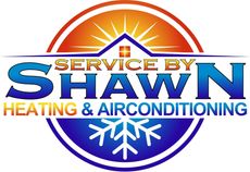 The logo for service by shawn heating and air conditioning