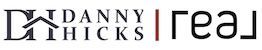 Logo reading “DANNY THICKS | real” in black and red on a white background