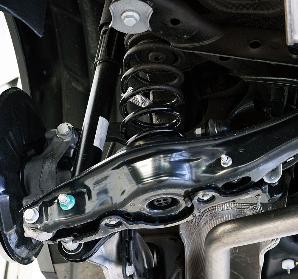 The structure and suspension elements of a modern car