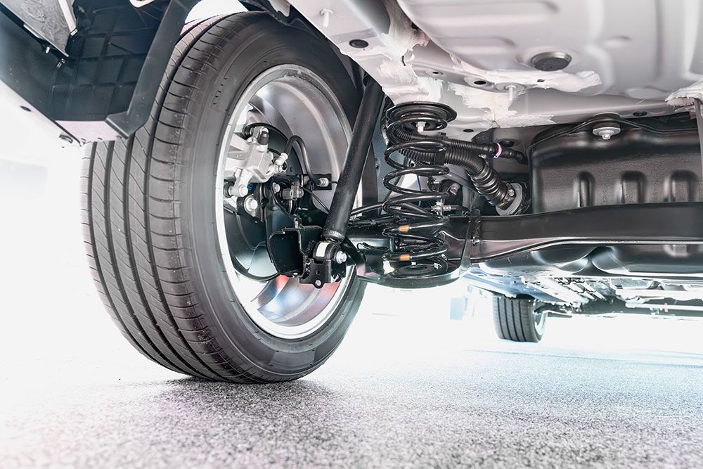 MPV car suspension and rear drive shaft.