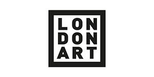 Un logo in bianco e nero per l'arte di Londra.