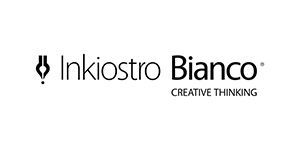 Un logo in bianco e nero per il pensiero creativo di inkiostro bianco.