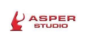 Un logo rosso per un'azienda chiamata asper studio