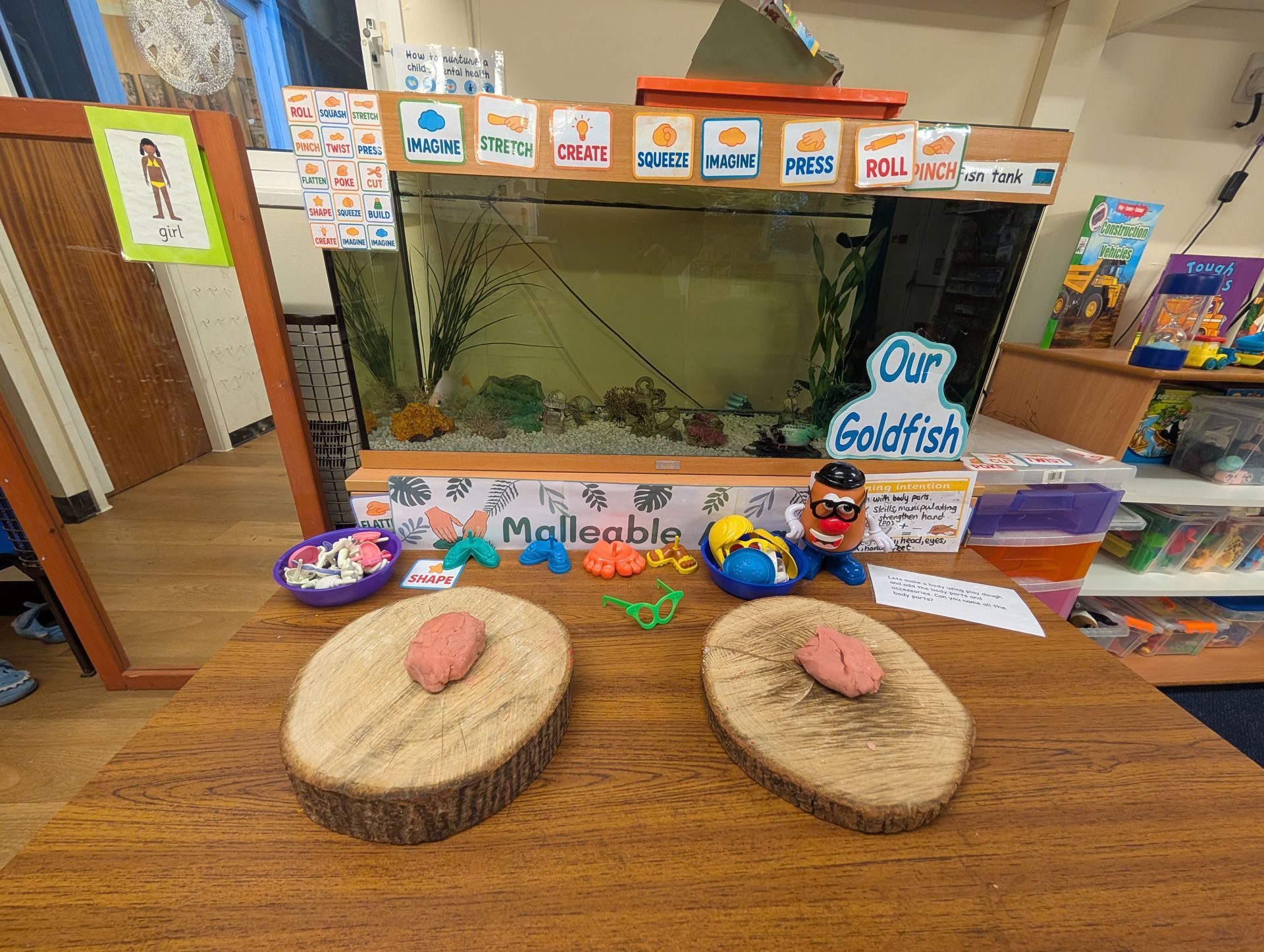 malleable play area at gingerbread cottage playgroup 
