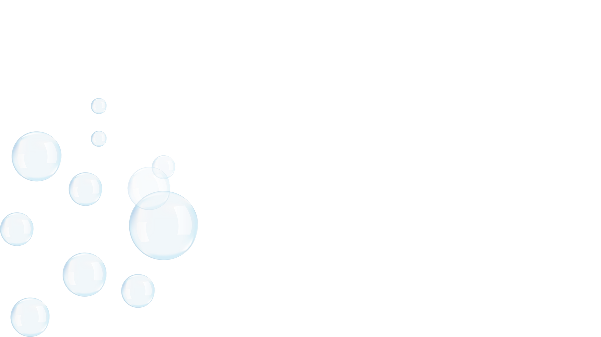 white screen with bubbles