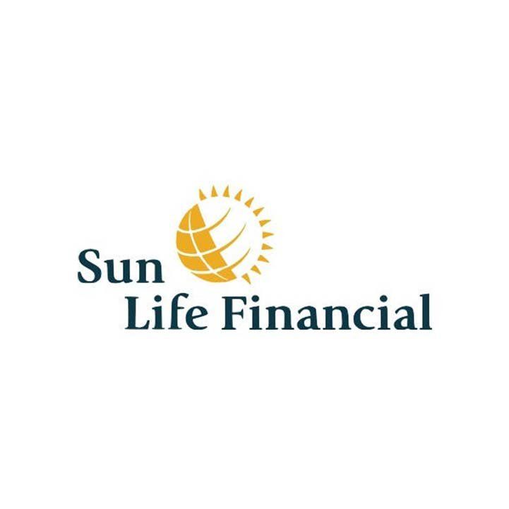 Sun Life Financial logo with dark blue text and a golden sun icon
