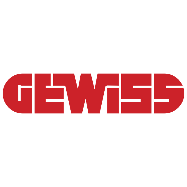 Logo GEWISS rosso su sfondo bianco