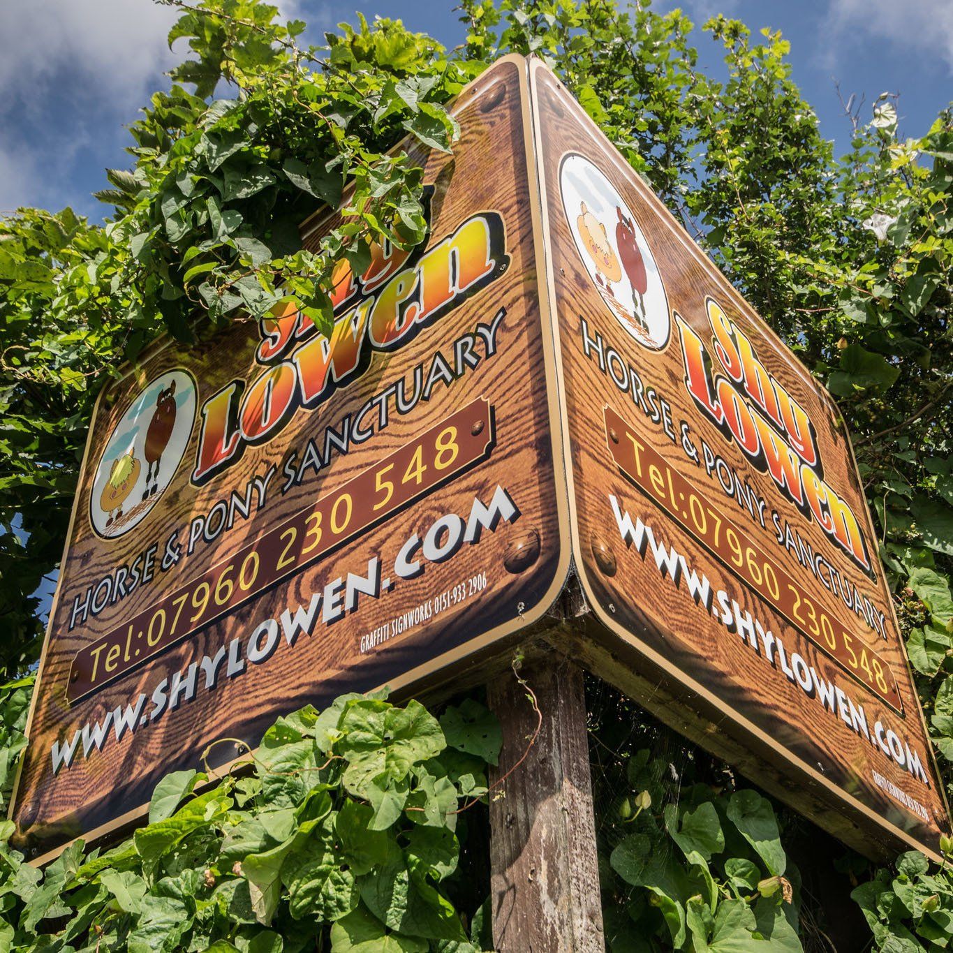 Shy Lowen Horse and Pony Sanctuary Sign