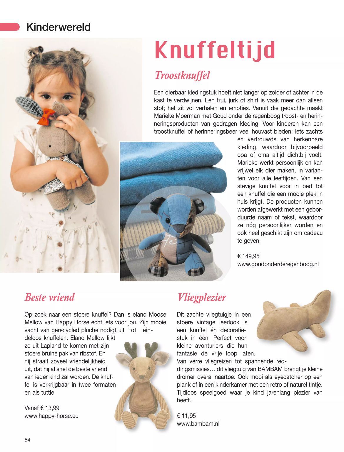 Tekst over handgemaakte speeltjes en voorbeelden van speelgoeddieren gemaakt van dierbare kleding en textiel
