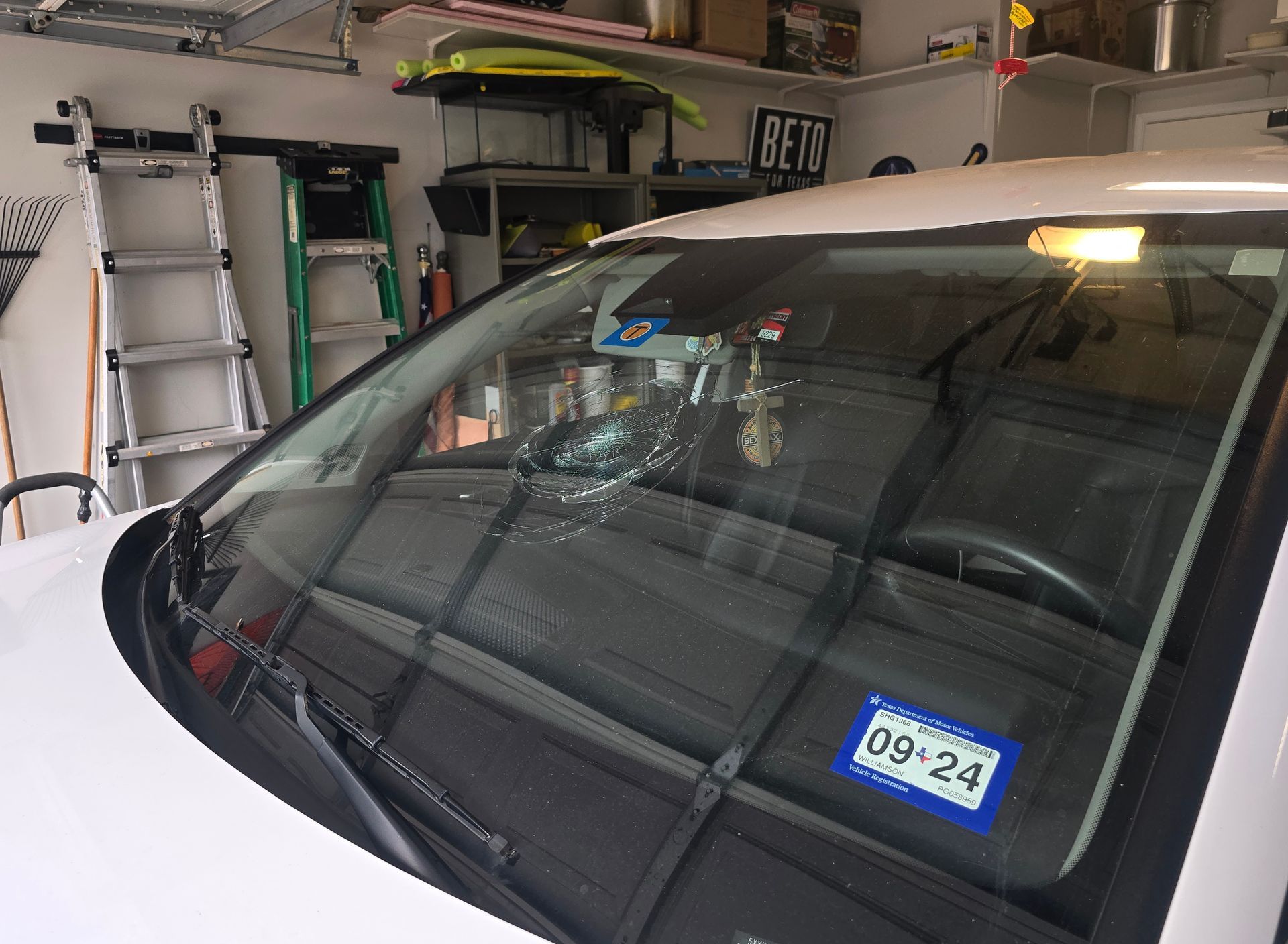 Before certified windshield replacement in Austin, TX