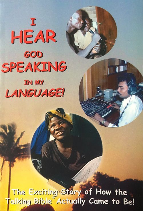 Book cover with three circular photos with title “I HEAR GOD SPEAKING IN MY LANGUAGE!”