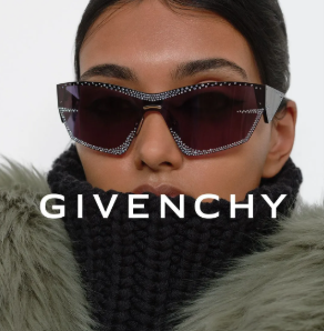 A woman wearing designer Eyewear.