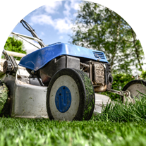 Blue Lawn Mower