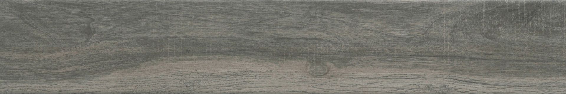 Close-up of a wood-like rectangular tile in shades of gray. The texture shows horizontal wood grain patterns.